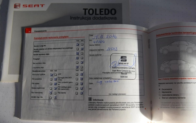 Seat Toledo cena 29900 przebieg: 130400, rok produkcji 2013 z Żelechów małe 529